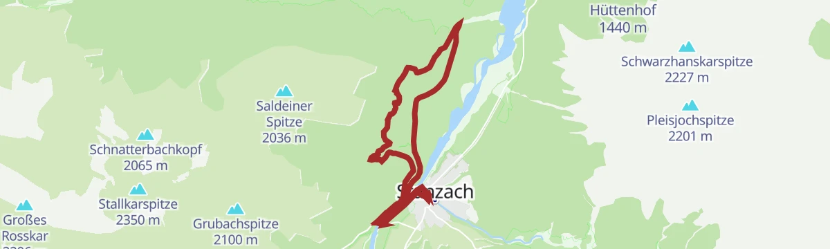 Route map: Stanzach - Höhenweg Errachau